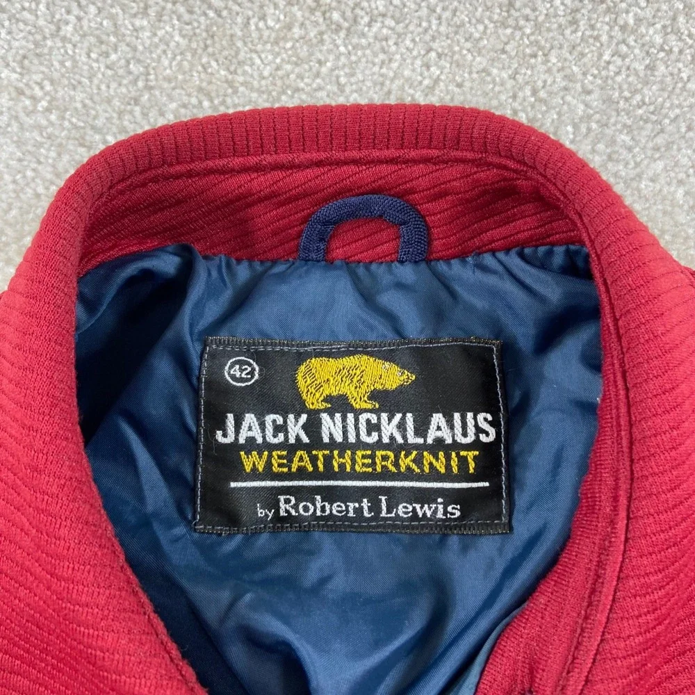 Jack Nicklaus Jacket Mens 42 Red Vintage 70s Weatherknit Robert Lewis Golf Coat